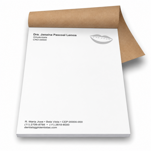 Bloco Receituário A4 - 100 Folhas - Preto e Branco 